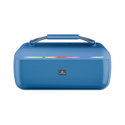Image of LAPCARE Roxx 30W Portable Bluetooth Party Speaker with RGB Lights, TWS Stereo Pairing, 8H Playtime, 75mm Dynamic Drivers, BT 5.3v, USB /TF /FM, Extra Bass, Built-in MIC - Blue