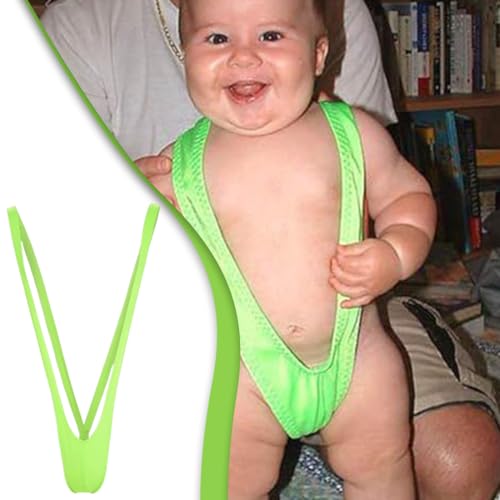 Men’s High-Waisted Party Briefs, Stretchable Green Underwear (One Size)3