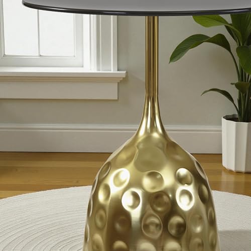 Image of The Attic Bellona Gold Hammered End Table Luxury Metal,Golden