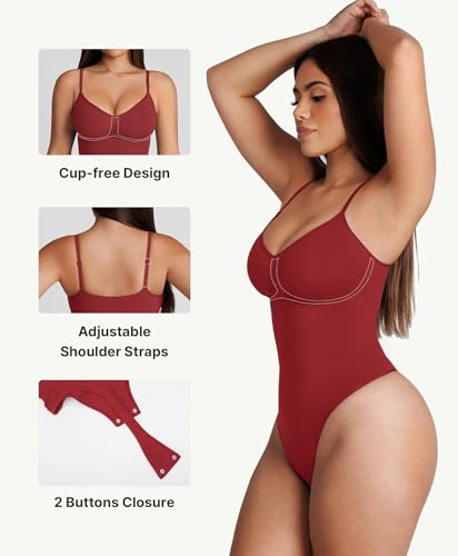 Image of FeelinGirl Shapewear Bodysuit for Women Tummy Control Body Shaper Going Out