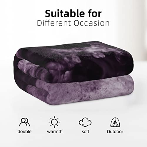 Purple Skull Soft Throw Blanket All Season Microplush Thick Warm Blankets Tufted Fuzzy Flannel Throws Blanket For Bed Sofa Couch 50"X40" #TOP2