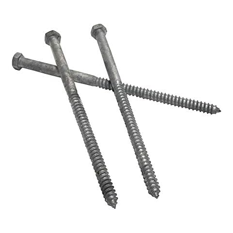 1/2" x 10" Lag Bolt Screws | Hex Head | Hot Dip Galvanized | 10pcs Box Cover