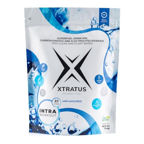 Image of Xtratus Endurance Fluids Unflavoured - Superfuel Drink Mix with Carbohydrates and Electrolytes. 2:1 (Glucose:Fructose). Gut friendly. Colorants and Preservatives Free, NON GMO. Vegan - 35.27 Oz.