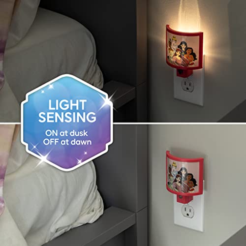 Image of Disney Princess Wrap Shade LED Night Light, Plug-in, Dusk to Dawn, Girls Bedroom Decor, Ambient Lighting, Sleep Light, Ideal for Nursery, Bathroom, 60734