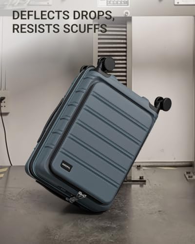 Image of TAKUMI Suitcases with Wheels, Expandable Carry on Luggage, Navy, 20 Inch | Airline Approved for Travel, Business Trip, Front Pocket, Impact Resistant Hardshell, 360 Double Spinner Wheels, TSA Lock