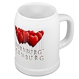 500 ml Füllvolumen Bierkrug mit Stadtnamen Dornburg-Camburg - Design Herzballons - Städte-Tasse, Becher, Maßkrug