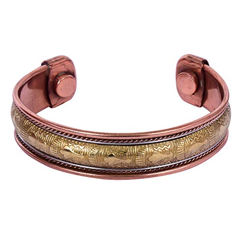 iCraftJewel Mens Women Pure Magnetic Copper Bracelet Arthritis Pain Relief Healing Therapy Cuff Golf Tibetan