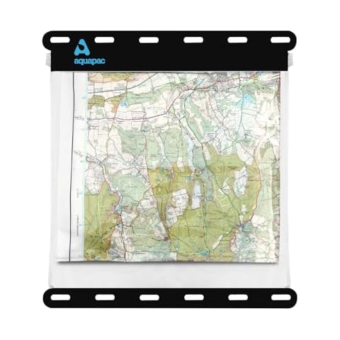 Aquapac Kaituna Waterproof Map Holder - Waterproof Cover for Reading Map while Outdoors or Hiking - Clear Plastic Case for Kayaking- Large Waterproof Bag for Camping Accessories - Large 30x30cm Cover
