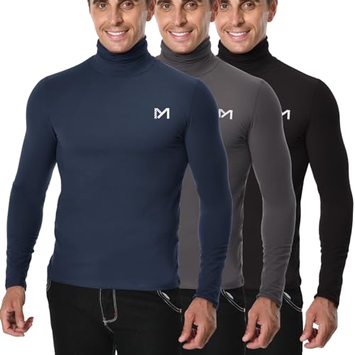 MEETYOO Thermal Compression Shirts for Men Long Sleeve Running Undershirt Fashion Mock Turtleneck...