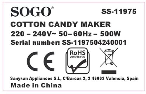 Miniatura 6 de Sogo Maquina Algodón Azúcar Retro Vintage Para Cumpleaños Y Fiestas En Casa - Máquina De Algodón De Azúcar 500w Rápida Y Fácil Con Luz Led - Algodon De Azucar Para Niños
