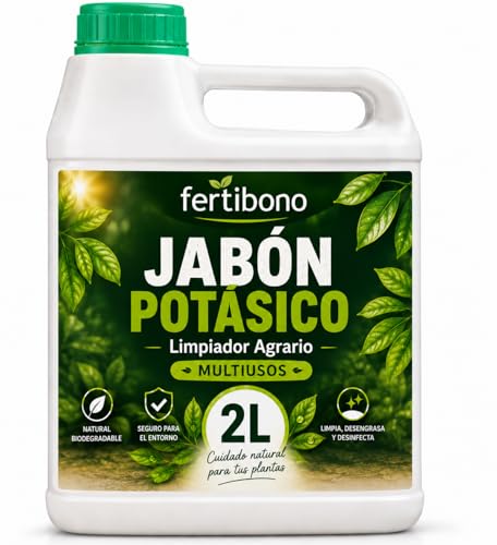 Jabón Potásico Concentrado 2L FERTIBONO para Plantas, Huerto y Jardín | Fórmula Líquida para Diluir y Pulverizar | Uso en Interior y Exterior