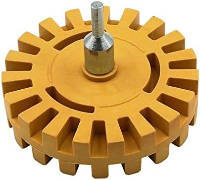 CSLU 4 inch Decal Removal Eraser Wheel Tool Kit, Rubber Power Drill Attachment for Removing Pinstripes, Stickers, Adhesive Vinyl Decals from Cars, Rvs, Boats and More