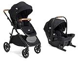 Joie Ginger and Mint Latch Travel System – 4-in-1 Travel System with Base-Free Infant Car Seat & Stroller, Built-in Latch for Easy Install and an Included All-Terrain Stroller (Shale Dark)