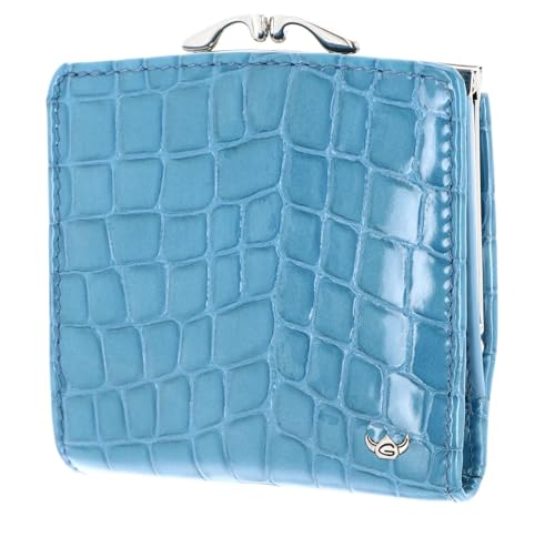 Golden Head Leder Geldbörse Cayenne RFID Protect French Coin Purse Wallet Azure blau