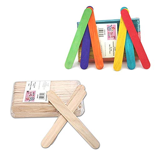 ArkCRAFT® - Lote de 100 palillos de madera de tamaño jumbo, multicolor Cover