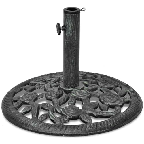 vidaXL Socle de Parasol Pied de Parasol de Jardin Base de Parasol d'Extérieur Accessoire de Parasol Terrasse Patio 12 kg 48 cm Fonte