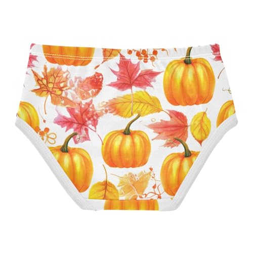Watercolor Pumpkin Autumn Orange Toddler Underwear Custom 2t Cotton Cute Panties Girl Durable Briefs Girls Undies2