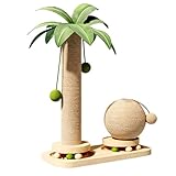 Kratzbaumturm – Vertikaler Sisal-Kratzbaum, Dekoration, mehrstufiges Kätzchen-Kletter-Aktivitätszentrum, langlebig, natürlich + beschwerte, kippsichere Basis, perfekt für Möbelschutz und Spielen