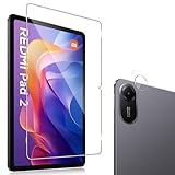 QULLOO Schutzfolie für Panzerglas für Xiaomi Redmi Pad 2 11'' mit Kameraschutz, HD Klar Bildschirmschutz Folie Blasenfrei Schutzglas Anti-Scratch Folie Bildschirmschutzfolie