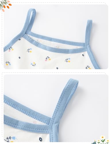 Image of SEAUR Toddler Girls Cotton Camisole Cute Tank Tops Tagless Sleeveless Undershirt Spaghetti Strap Flower Clothes