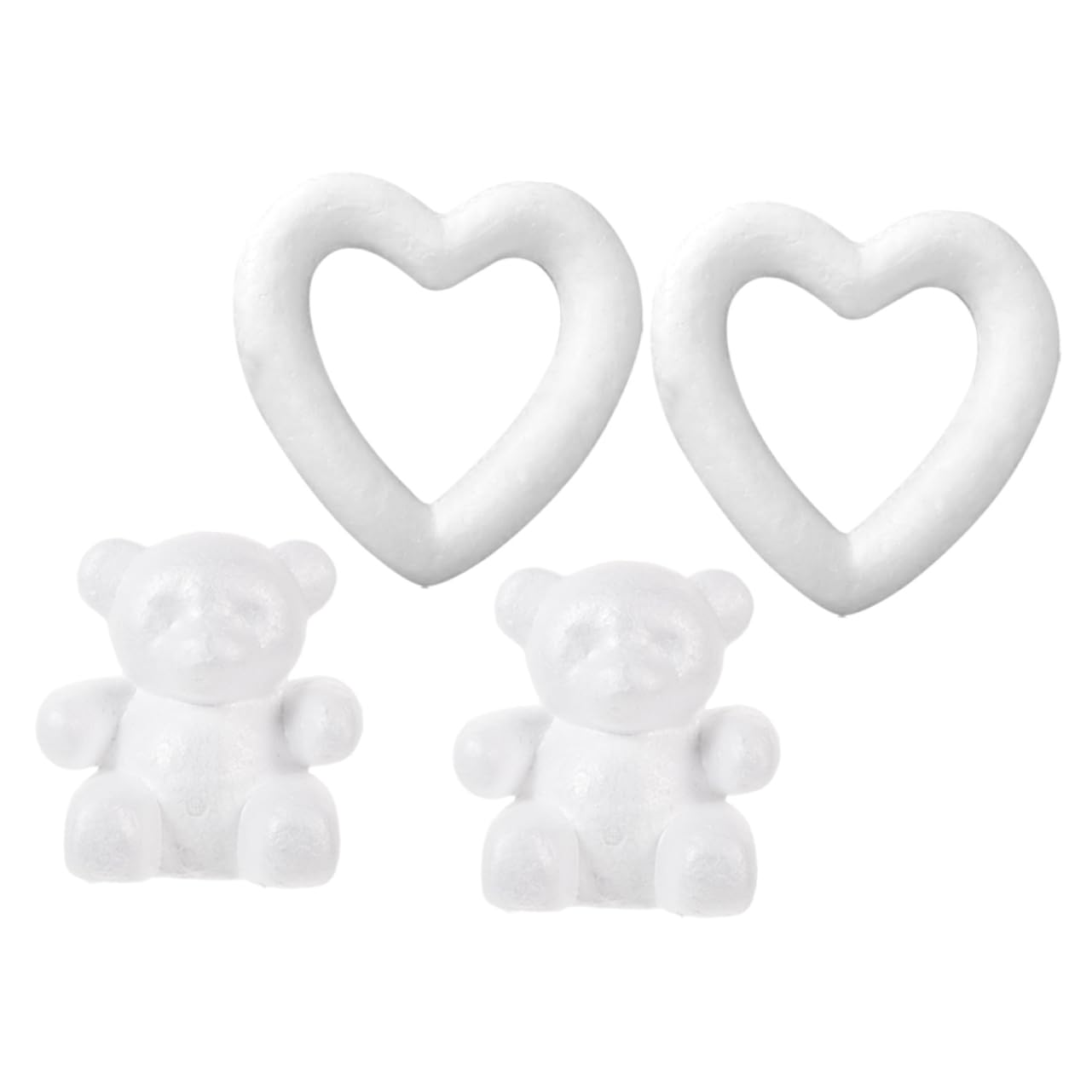 Artibetter 3 Sätze Schaummodell Bear Peach Heart Schaumstoffe Tragen Unvollendetes Schaumstoffhandwerk Klein Geformt Schaumform Tragen Bärenförmiges Handwerk Schäume Handwerk Weiß 4 Stück * 3