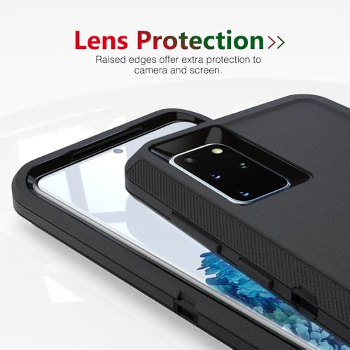 Image of Case for Galaxy S20 Plus, Heavy-Duty Tough Rugged Shockproof Drop Protective Cover Cases for Samsung Galaxy S20 Plus, Black