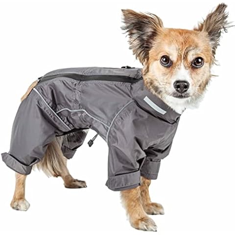 Dog Helios Hurricanine Waterproof and Reflective Full Body Dog Coat Jacket without Heat Reflective Technology, Medium, Grey Cover