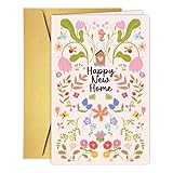Qamza Cute New Home Greeting Card, Congratulations Moving New House Gift for Friend Son Daugther Brother Sister Coworker Boss, Botanical art Card for Home