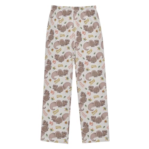 ZZXXB Squirrel Autumn Leaves Boys Long Pants Soft Trousers