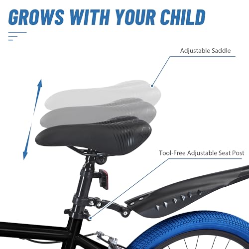 20 Inch Kids Bike BMX Style Bike, Girls Boys Bikes Ages