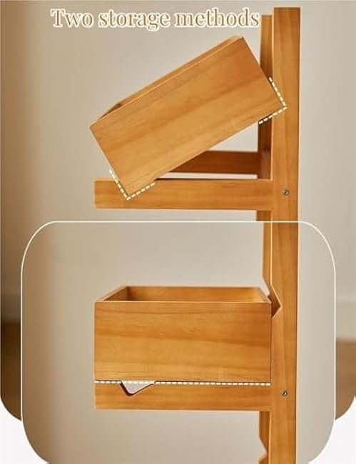 3-Tier Stackable Wood Fruit Basket Stand, Removable Storage Baskets, Large Capacity Organizer for Fruits, Vegetables & Snacks, Freestanding Utility Shelf, Kitchen Decor