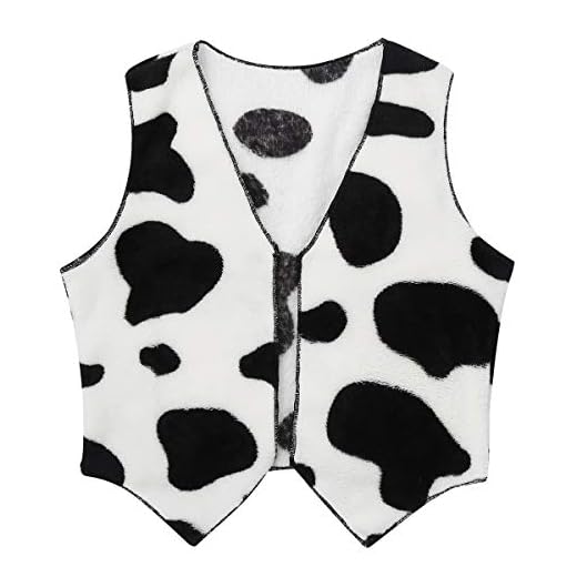 iiniim Chaleco Vaca Niña Niño Chaqueta de Franela Camiseta sin Mangas Traje de Vaquero Ropa Cálida Invierno Otoño Disfraz Cowboy Halloween Carnaval A Negro&Blanco 5-6 años