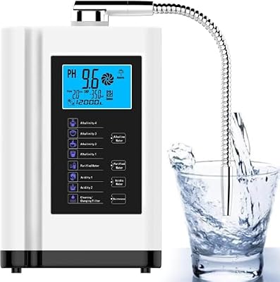 Water Purifier Machine Water Ionizer Up to -500mV ORP, PH 3.5-10.5 Home Alkaline Water Filtration System,7 Water Settings/8000L Per Filter/Auto-Cleaning/Intelligent Voice(White)