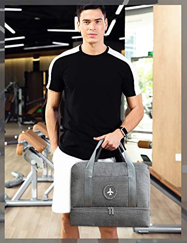 FANDARE 3-in-1 reistas, schoudertas, opvouwbaar, voor mannen, vrouwen, strand, zwemmen, sportschool, sporten., Metálico, L - Image 3