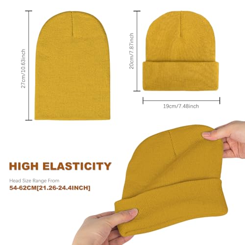 Image of Rosoz Unisex Beanie Winter Knitted Skull Cuffed Soft Warm Hat for Men /Women Slouchy Ski Watch Cap