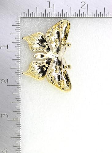 Image of Gorgeous Rhinestone Crystal Enamel Butterfly Pin Brooch