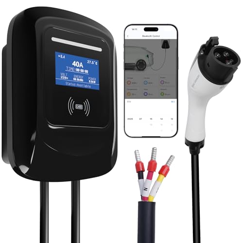 Vickxsii Level 2 EV Charger Stations 40 Amp -J1772 Chargers 9.5KW, Hardwired for 240V Electric...