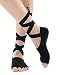 Women Socks, for Barre/Yoga/Ballet/Pilates/Studio, Lace-Up, Non-Slip, Toeless, One Pair (black)
