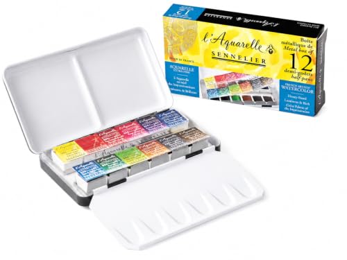 Amazon.co.jp: Sennelier セヌリエ 透明水彩絵具 HP12色ポケットセット