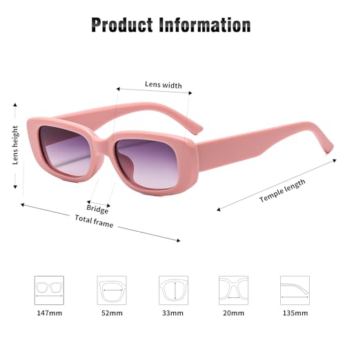 Image of Trendy Rectangle Sunglasses Polarized Women Men Chunky Thick TR90 Frame Shade UV400 TAC Lens Lightweight
