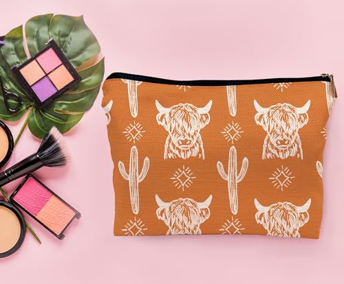Image of Western Cow Makeup Bag,Western Cow Gifts For Women,Cowgirl Stuff For Women,Cowgirl Gifts(COW A)