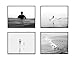 Black and White Surfing Photography Photographic Prints, Set of 4, UNFRAMED, Surf Surfboard Beach Art Decor Poster Sign, Customizable Sizes