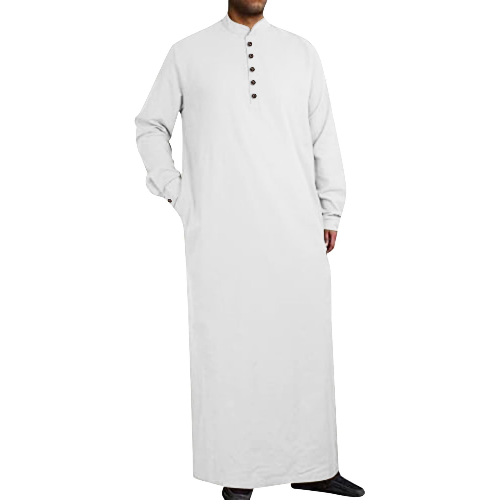 Royalty Dubai Roba Musulmano Caftano Abaya Uomo Islamico Manica Lunga Medio Oriente