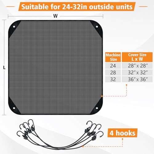 32\'\' X 32\'\' Central Air Conditioner Covers for Outside Units,Top Universal AC Unit Mesh Covers Outdoor,Breathable AC Condenser Cover for All Seasons - Thumbnail 2