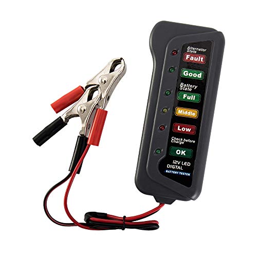 Image of Car Battery Tester 12V Auto Digital Alternator Tester Multi Functions Diagnostic Tool LED Lights Alternator Battery Tester for Vehicles Cars Automobiles
