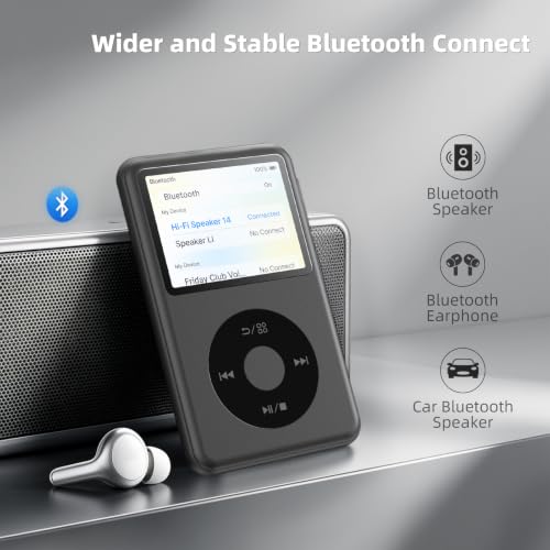 Image of Innioasis 64GB Mp3 Player with Bluetooth, Lossless DSD DAC FLAC Support, Y2 Classic Dedicated Music Player with Playlists, Nostalgia Design, Supports up to 2TB Black