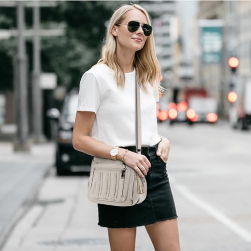 Image of ELDA Purses for Women Pocketbooks Soft PU Leather Ladies Crossbody Purse Multi Pocket Shoulder Bag