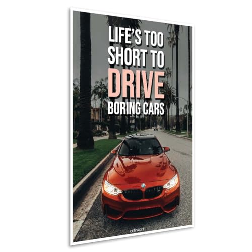 Image of ArtinKart- Car Posters for Room Decoration, Home, Wall, Supercar Poster, Car Poster BMW with Quotes Aesthetic (Paper, 12X18 Inches, Unframed)