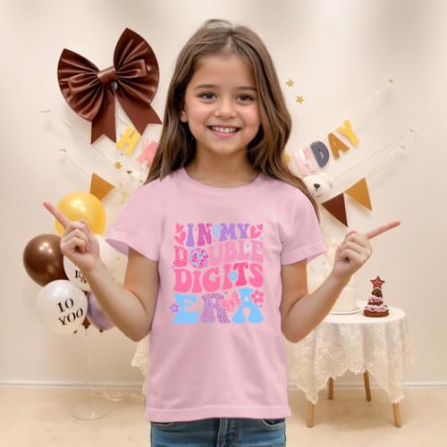 Image of in My Double Digits Era Shirt Girls Birthday Girl Shirt | 10 Birthday Shirt Girls 10th Birthday Gifts For Girls 10 Year Old Ten Party Tee Tops