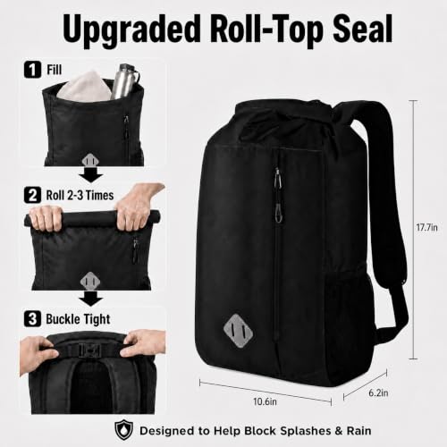 Mochila Bolsa Seca Impermeable de 20L con Riñonera y Funda para Teléfono miniatura 3